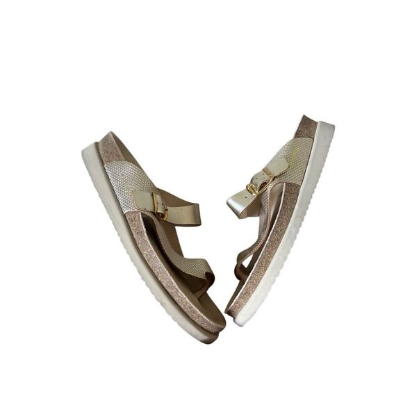 Mephisto Womens Gold Metallic Leather Sandals Sz 38 US 8 - Picture 8 of 10
